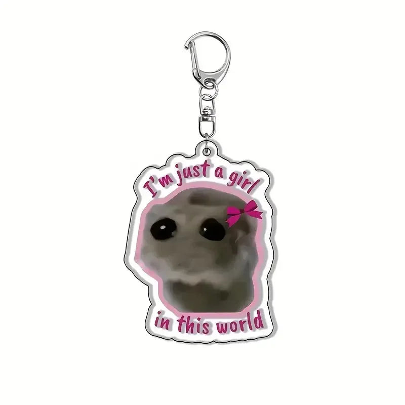 Creative Cute Pink Bowknot Hamster Keychain