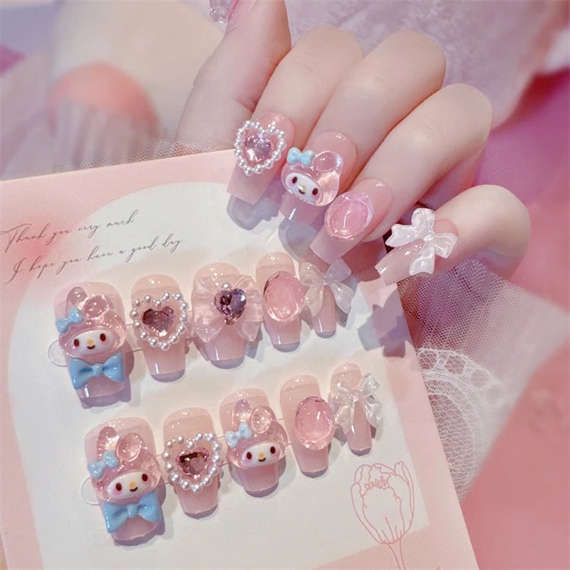 Kawaii Miniso Cartoon Sanrio My Melody Fake Nails