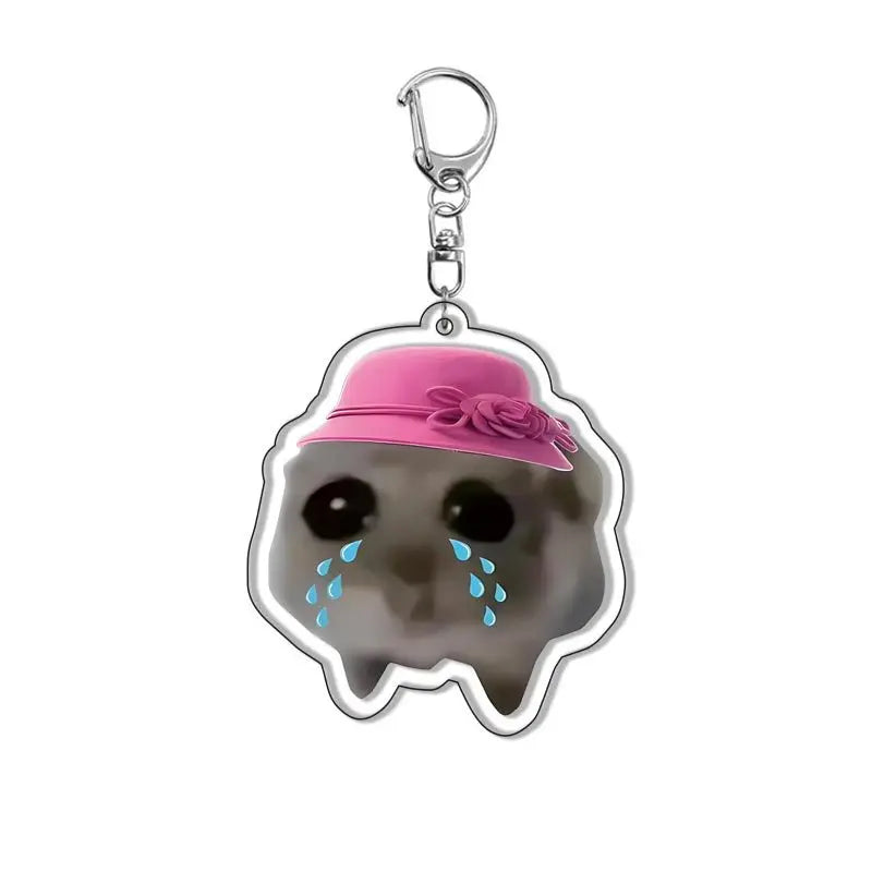 Creative Cute Pink Bowknot Hamster Keychain