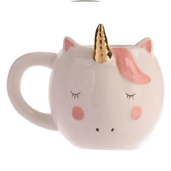 Coffee Mug Creative Ceramic Unicorn Breakfast Juice Milk Tea Cup With Handle Pink White Personalized Home Drinkware Couple Gift