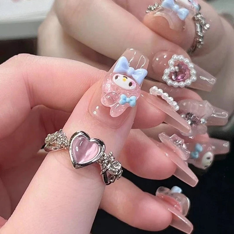 Kawaii Miniso Cartoon Sanrio My Melody Fake Nails