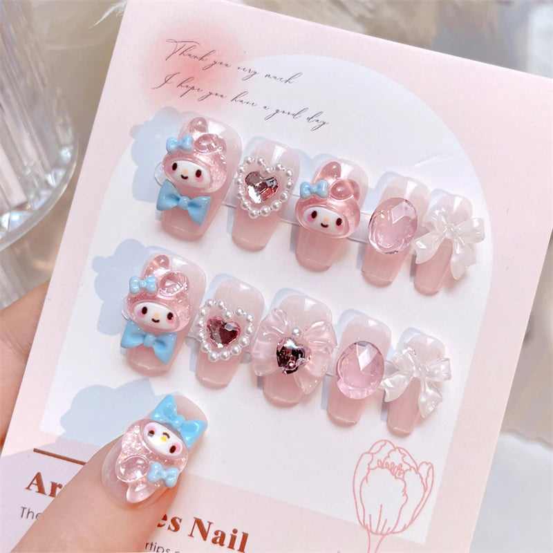 Kawaii Miniso Cartoon Sanrio My Melody Fake Nails