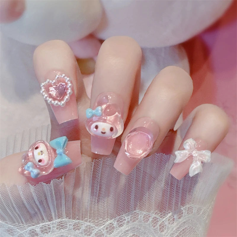 Kawaii Miniso Cartoon Sanrio My Melody Fake Nails