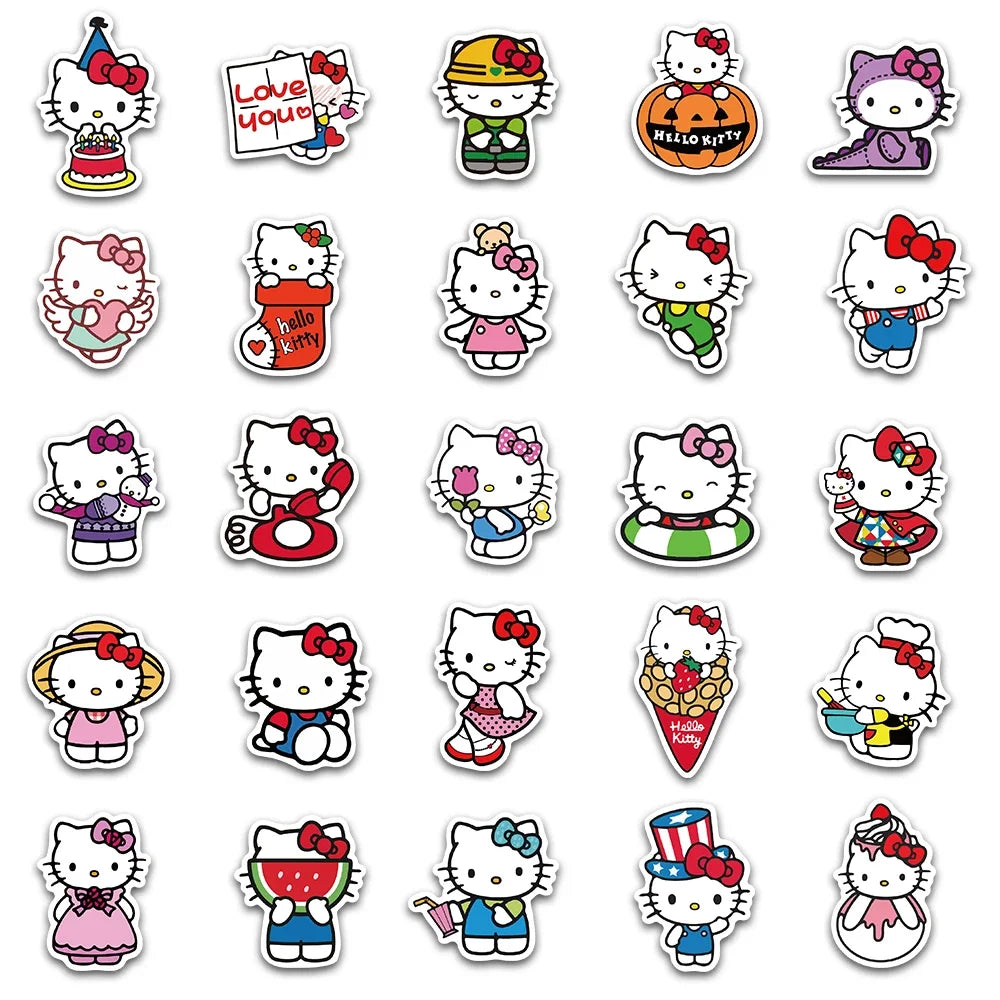 Sanrio Kuromi Stickers Kawaii Hello Kitty Decals