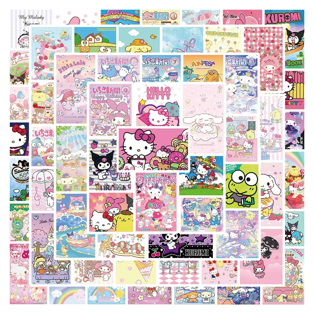 Sanrio Kuromi Stickers Kawaii Hello Kitty Decals