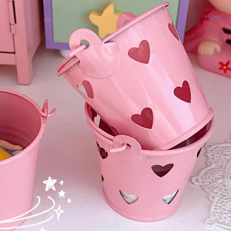 For Creative Desk Pink Heart Pencil Holder Storage Pen Cup for Colored Pencil Crayon Paint Brush Art Studio Of