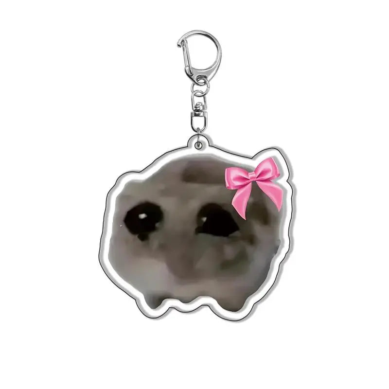 Creative Cute Pink Bowknot Hamster Keychain