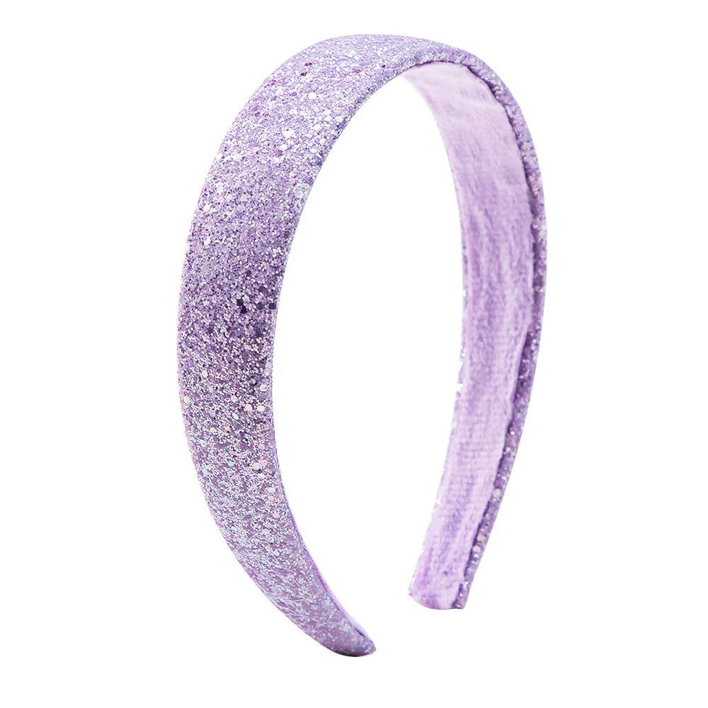 Glitter Headbands for Girls Princess Sparkly Wide Headband Kids Cute Alice Head Band for Children Thick Sparkle Bling Child Hair