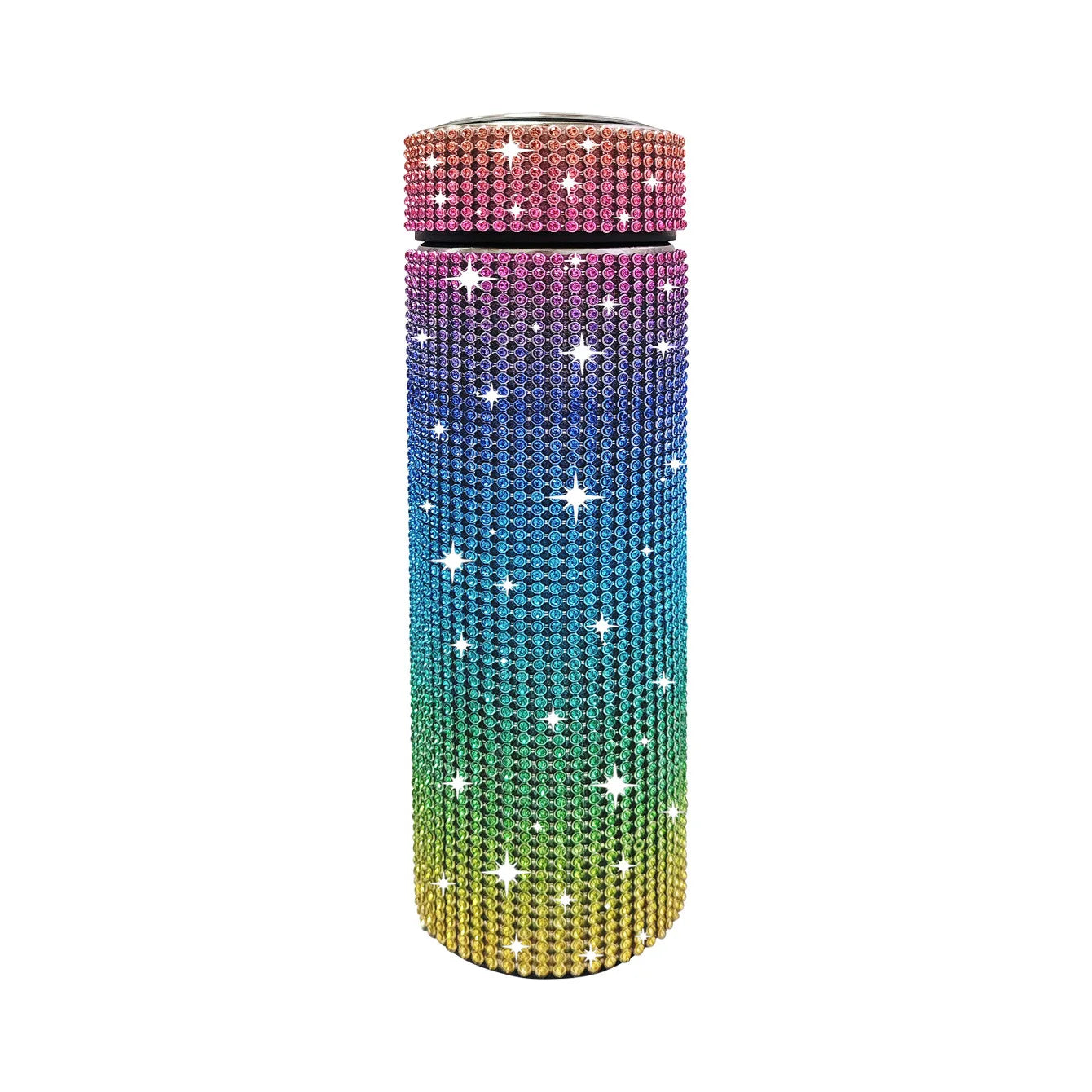 500ml Smart Temperature Display Diamond Thermos Bottle Stainless Steel Water Bottle Bling Rhinestones Vacuum Flasks Coffee Cup